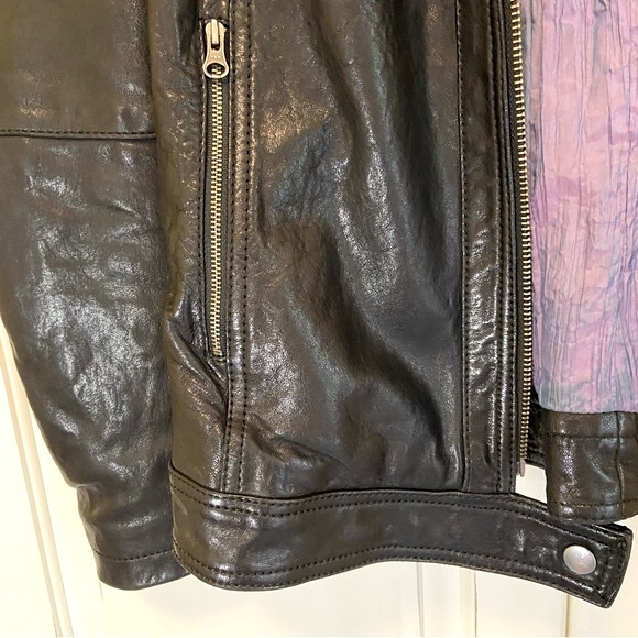 Danier Black Leather Jacket with Hood - Picture 3 of 10